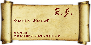 Reznik József névjegykártya